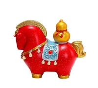 ZYHARUKO Year Of Horse Resins Escultura Año Nuevo Figura decorativa simbolizando fortunas prosperidad para regalar o mesa de estante, adorno de caballo chino de dibujos animados
