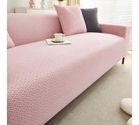 ZYHBBGXFC-XM Funda de sofá de 1, 2, 3, 4 y 5 plazas, de Terciopelo Grueso de Lujo, Protector de Muebles de Color Liso, Funda elástica for sillón reclinable(Pink,2-Seat 145-185cm)