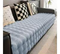 ZYHBBGXFC-XM Lujosa Funda de sofá de Piel sintética: Gruesa, Afelpada y Antideslizante, Suave y Peluda, Ideal for niños y Mascotas, Color Liso.(Gray,90 * 160cm/36 * 63in)