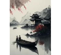 ZYHDK 1500 Piezas - Irregular Puzzle - Difficult Puzzle - Chinese Style Washs Painting - Juguetes Desafiantes Y Divertidos para Toda La Familia - Wz24Zw