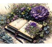 ZYHDK - 2000 Piezas - Rompecabezas De Colores - Fotos - Regalos - Vintage Bookshelfs With Bloomings Flowers - Juegos De Memoria Y Cognición Para Mayores - Decoraciones De Murales Bd17Zk