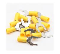 Zyhhlxh Conector de cable terminal amarillo SV5.5-8, 50 unidades, terminales conector horquilla crimpado aislados, cableado eléctrico SV5-8 SV wgt.