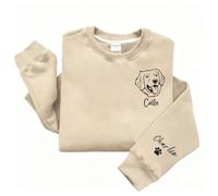 ZYHJJ Sudadera con Bordado Personalizado de Cara de Mascota,Sudaderas Personalizadas con Foto de Perro con Nombre o Texto en la Manga,Regalo conmemorativo para Mascotas