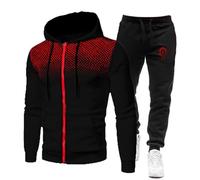 ZYHJZ Conjunto completo de chándal para hombre para The Horde, chaqueta tipo cárdigan, sudadera con capucha, pantalones con cordón, conjuntos de 2 piezas, sudadera con capucha,Black-XL