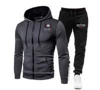 ZYHJZ Conjuntos de chándal con capucha para hombre de The Witcher, pantalones y remeras informales para correr, sudadera con capucha y bolsillos con cordón,Grey-XXL