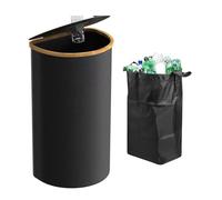 ZYHJZ Contenedores de reciclaje de 100 l para cocina y hogar, contenedores recolectores de botellas con tapa, organizador de clasificación de basura reciclable para interiores,Black