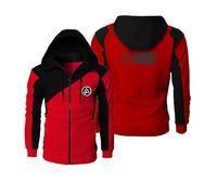 ZYHJZ Sudadera con capucha y cremallera completa para hombre, chaqueta con cremallera de Linkin Park, sudadera ligera con capucha, tops de manga larga, ropa deportiva,Red-XXL