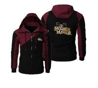 ZYHJZ Sudadera con capucha y cremallera para adultos de Monster Hunter, unisex, para el trabajo, chaquetas de moda, abrigos cómodos para la calle.,Wine red-M