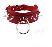 ZYHNYTAO Collar de Cuero Collar Punk Gótico Gargantilla Erótica con Remaches O Ring Restricción SM Bondage Fetiche Esclavo Juego de Roles Cosplay Juguete Sexual para Mujeres Hombres Parejas
