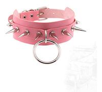 ZYHNYTAO Collar de Cuero Collar Punk Gótico Gargantilla Erótica con Remaches O Ring Restricción SM Bondage Fetiche Esclavo Juego de Roles Cosplay Juguete Sexual para Mujeres Hombres Parejas