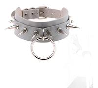 ZYHNYTAO Collar de Cuero Collar Punk Gótico Gargantilla Erótica con Remaches O Ring Restricción SM Bondage Fetiche Esclavo Juego de Roles Cosplay Juguete Sexual para Mujeres Hombres Parejas