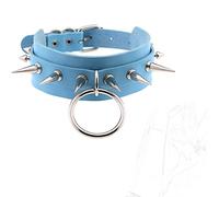 ZYHNYTAO Collar de Cuero Collar Punk Gótico Gargantilla Erótica con Remaches O Ring Restricción SM Bondage Fetiche Esclavo Juego de Roles Cosplay Juguete Sexual para Mujeres Hombres Parejas