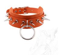 ZYHNYTAO Collar de Cuero Collar Punk Gótico Gargantilla Erótica con Remaches O Ring Restricción SM Bondage Fetiche Esclavo Juego de Roles Cosplay Juguete Sexual para Mujeres Hombres Parejas