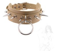 ZYHNYTAO Collar de Cuero Collar Punk Gótico Gargantilla Erótica con Remaches O Ring Restricción SM Bondage Fetiche Esclavo Juego de Roles Cosplay Juguete Sexual para Mujeres Hombres Parejas