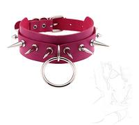 ZYHNYTAO Collar de Cuero Collar Punk Gótico Gargantilla Erótica con Remaches O Ring Restricción SM Bondage Fetiche Esclavo Juego de Roles Cosplay Juguete Sexual para Mujeres Hombres Parejas