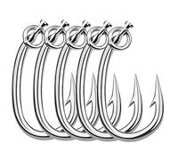 ZYHWX 10 unids Nuevo tipo de pesca de mar gancho grande, gancho de acero inoxidable, gancho de atún de púas, barco de agua de mar resistente a la corrosión de pesca grande gancho de pesca para aparejo