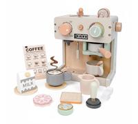 ZYIHNIRB 1 Juego Máquina de Café para Niños Imitación Electrodoméstico de Madera con Accesorios Interactivos para Jugar a Ser Adecuado para Dramatización y Decoración Infantiles