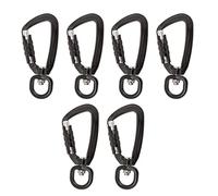 ZYIHNIRB 2 Piezas Mosquetón Automático Gancho Giratorio Mosquetón Autobloqueante Aleación de Aluminio Anilla Portátil Adecuado para Escalada Camping Pesca Send, Negro, 6 Piezas Negro