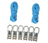 ZYIHNIRB 2 Piezas Tensor de Cuerda con Rodillo Kit Ajustador de Paracord Portátil Herramienta de Duradera y Fácil de Instalar Adecuada para Carpa, 2 Cuerdas 6 Ganchos