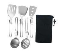 ZYIHNIRB 6 Piezas Outdoor Jogo de Utensilios Plegables para Cocina de Exterior Acero Kit Compacto para Preparar Alimentos Y Parrillas