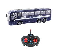 ZYIHNIRB Autobús a Control Remoto por Radio a Escala 1:30 con Luces Realistas, Camión Electrónico de 27 MHz, Modelo de Juguete, Autobús Escolar RC para Niños, Azul