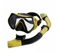 ZYIHNIRB Gafas de Buceo para Niños con Visión Clara Clip Lateral Ajustable Diseño y Lente de Cristal Reforzado Adecuado para Aprender a Bucear Vacaciones, Amarillo, Máscar Tubo