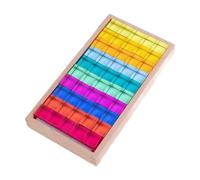 ZYIHNIRB Juego de Bloques Cúbicos, Juego de Bloques de Construcción para Niños, Percepción del Color, Transparente