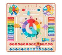 ZYIHNIRB Reloj de Madera para Niños Tablero Educativo con Calendario Juguete Aprendizaje de Ayuda Cognitiva para Estaciones y Meses Favorece