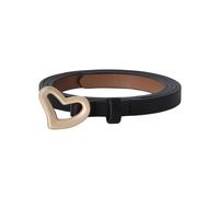zyimodl 100 cm Cinturón de cuero auténtico delgado minimalista mujer, hebilla en forma de corazón