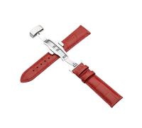 zyimodl 12-24mm Correa de reloj de cuero genuino suave y flexible con hebilla de mariposa de liberación rápida, 18mm