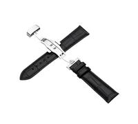zyimodl 12-24mm Correa de reloj de cuero genuino suave y flexible con hebilla de mariposa de liberación rápida, 18mm