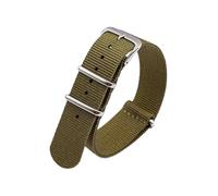 zyimodl 12mm-24mm Correa de reloj tejida de nailon verde militar vintage para hombre para reloj de cuarzo, 18mm