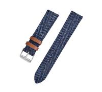 zyimodl 18/20/22mm Correa de reloj de nailon de ante con forro de cuero para reloj de cuarzo, 22mm