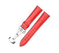 zyimodl 18-24mm Correa de reloj de piel de vaca suave y flexible de diseño clásico con hebilla de mariposa de liberación rápida, 18mm