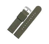 zyimodl 18-24mm Correa de reloj tejida de nailon liso vintage para hombre con hebilla plateada/negra, 22mm
