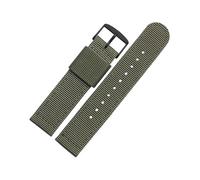 zyimodl 18-24mm Correa de reloj tejida de nailon liso vintage para hombre con hebilla plateada/negra, 18mm
