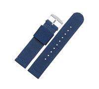zyimodl 18-24mm Correa de reloj tejida de nailon liso vintage para hombre con hebilla plateada/negra, 22mm