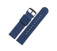zyimodl 18-24mm Correa de reloj tejida de nailon liso vintage para hombre con hebilla plateada/negra, 18mm