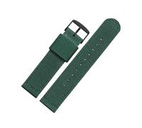 zyimodl 18-24mm Correa de reloj tejida de nailon liso vintage para hombre con hebilla plateada/negra, 22mm