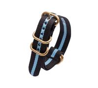 zyimodl 18mm-24mm Correa de reloj de cuarzo para hombre con estampado de rayas con hebilla de anillo dorado, 24mm