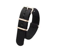 zyimodl 18mm-24mm Correa de reloj tejida de nailon de color sólido para mujer con hebilla de oro rosa, 24mm
