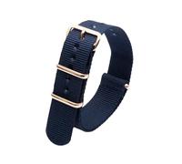 zyimodl 18mm-24mm Correa de reloj tejida de nailon de color sólido para mujer con hebilla de oro rosa, 20mm