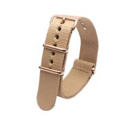 zyimodl 18mm-24mm Correa de reloj tejida de nailon de color sólido para mujer con hebilla de oro rosa, 24mm