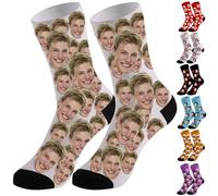 zyinoant Calcetines Personalizados con Foto, Calcetines Personalizados mascotas, Regalos Personalizados, Regalos para novios (FR/ES, Letras, M, Regular, Regular, Todos los rostros)