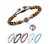 zyinoant Pulseras Personalizadas Pulsera con Foto Dentro Pulsera Personalizada Hombre Mujer Regalos Personalizados para Pareja, Amigo, Regalo de San Valentín, Cumpleaños, Todos los Días (Talón)