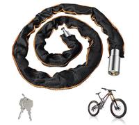 Zyiphor 121cm Candado Bicicleta Antirrobo Cadena Bicicleta de Cadena de Acero de 5 mm, de Alta Seguridad Cadena de Bicicleta con 2 Llave y Cubierta Impermeable, para Bicicletas, Motos, Scooters