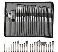 Zyiphor 23 Piezas Pinceles Pintura Acrilica Pinceles Miniaturas Acuarela Profesional con Bolsa de Lona y Espátula para Acuarela, Gouache,óleo, Ideal para Principiantes Y Profesionales