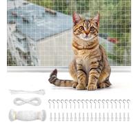 Zyiphor 3×2m Red para Gatos Terraza Transparente Red de Protección para Gatos Sin Taladro Malla para Gatos Ventanas Malla Antipajaros para Interior o Exterior Balcón Ventana Patio Escaleras