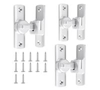 Zyiphor 3 Piezas Cerrojo Puertas Correderas 90/180, Pestillo Puerta Corredera Universal, Cerradura de Puerta de Granero con Tornillo, para Cocina Baño Dormitorio Ventanas Jardín (Plata)