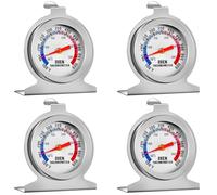 Zyiphor 4 Piezas Termómetro de Horno de Acero Inoxidable Termometro Cocina 300°C / 600°F para Hornos Eléctricos, de Gas, Hornear, Cocinar, Tostado (Plateado)